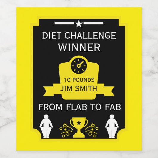 Gewichtsverlust - Begrüßung Weinetikett (Einzelnes Label)