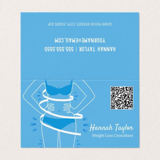 Gewichtsverlust Custom QR Visitenkarten (Außenseite Aufgefaltet)