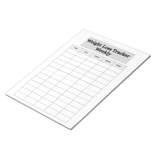 Gewichtsverlust-Tracker Notizblock (angewinkelt)