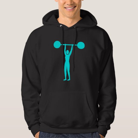 Gewichtszunahme 02 - Cyan Hoodie (Vorderseite)