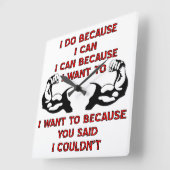 Gewichtszunahme, die ich tue, weil du sagtest, ich quadratische wanduhr (Winkel)