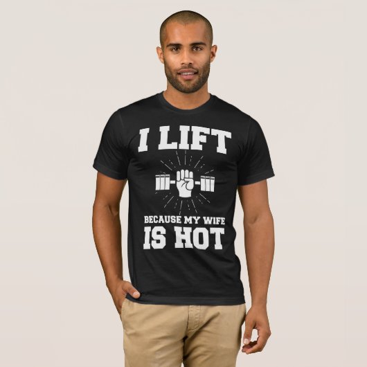 Gewichtszunahme Husband Workout Lifting Ehefrau is T-Shirt (Vorne ganz)