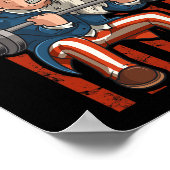 Gewichtszunahme Onkel Sam Patriotic 4. Juli Gym Poster (Ecke)