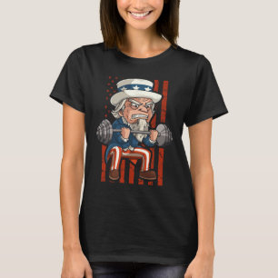 Gewichtszunahme Onkel Sam Patriotic 4. Juli Gym T-Shirt