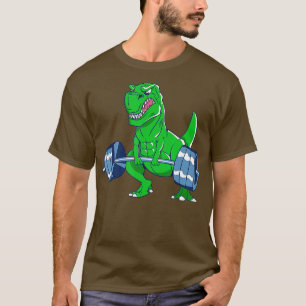 Gewichtszunahme Rex Gewichtheben Dinosaurier Yrann T-Shirt