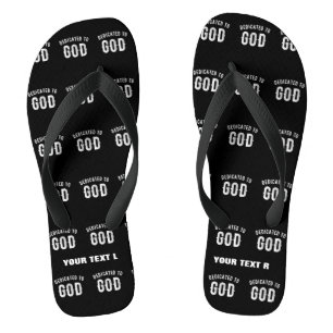 GEWIDMET GOTT ANPASSBARER KÜHLER WEISER TEXT BADESANDALEN