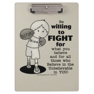 Gewillt sein zu kämpfen klemmbrett