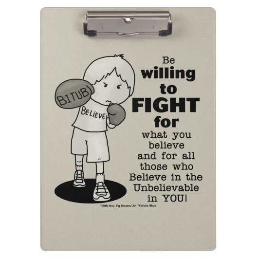 Gewillt sein zu kämpfen klemmbrett (Vorderseite)