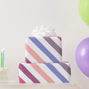 Gewinkelte Wasserfarbenstreifen Geschenkpapier