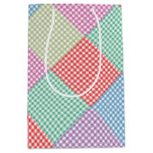 Gewinkeltes Gingham-Patchwork Mittlere Geschenktüte (Vorderseite)