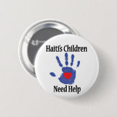 Gewinn für Haitis Kinder - Hilfe brauchen Button (Vorne & Hinten)
