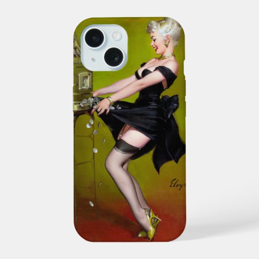Gewinn Pin Up iPhone 15 Hülle (Rückseite)