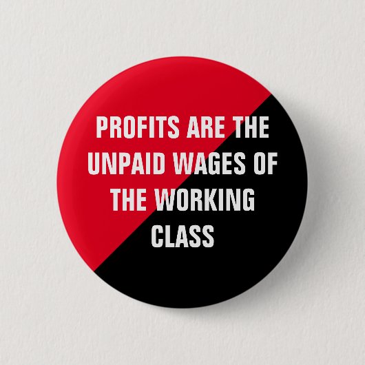 Gewinne sind unbezahlte Löhne Button (Vorderseite)