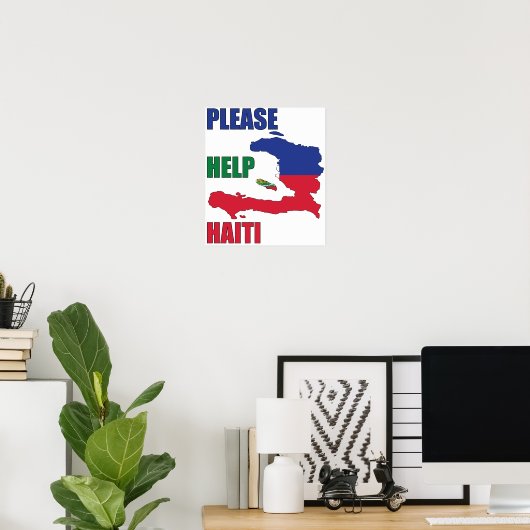 Gewinne zu - Bitte helfen Sie Haiti Poster (Heimbüro)