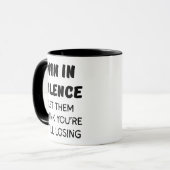 GEWINNEN IN SILENCE GELASSEN, DASS SIE DENKEN, SIE TASSE (Vorderseite Links)