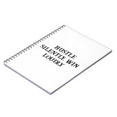 Gewinnen in Stille - kühne Motivation Notebook für Notizblock (Linke Seite)