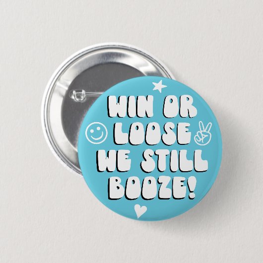 Gewinnen oder Loose wir noch booten Blue Uni Spiel Button (Vorne & Hinten)