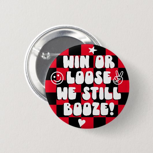 Gewinnen oder Loose wir noch booten Red Uni Spiel  Button (Vorne & Hinten)