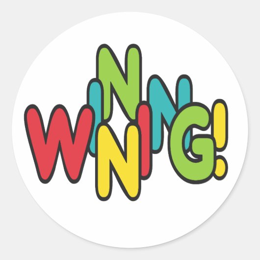 Gewinnen! Runder Aufkleber (Vorderseite)