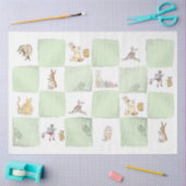 Gewinnen Sie das Pooh Green Karo Tissue Paper Seidenpapier (Basteln)
