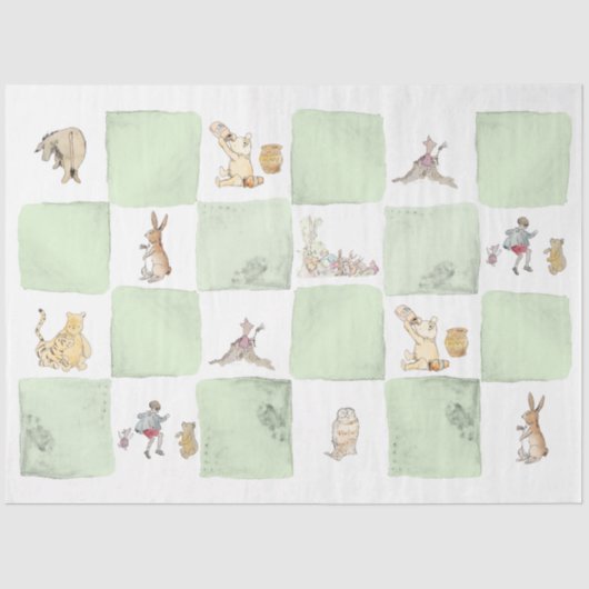 Gewinnen Sie das Pooh Green Karo Tissue Paper Seidenpapier (Vorderseite)