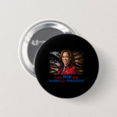 Gewinnen Sie dieses Harris für Präsident Kamala Ha Button (Vorne & Hinten)
