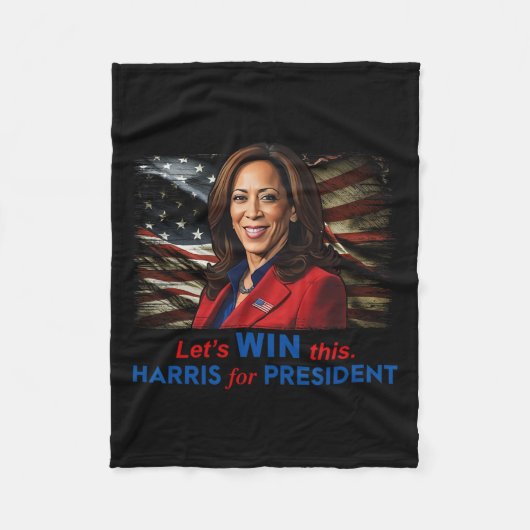 Gewinnen Sie dieses Harris für Präsident Kamala Ha Fleecedecke (Vorderseite)