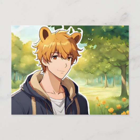 Gewinnen Sie Pooh Anime Typ V2 Postkarte (Vorderseite)