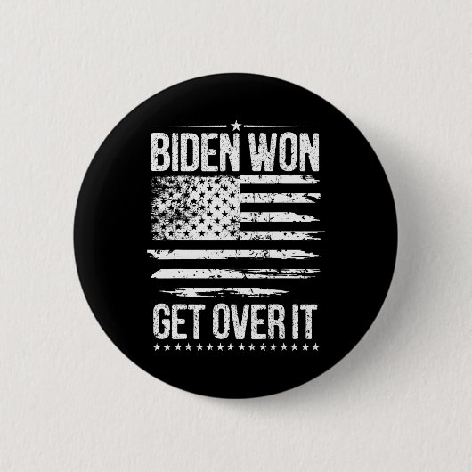 Gewinnen Sie sich über die Usa Flag Funny Biden Ha Button (Vorderseite)