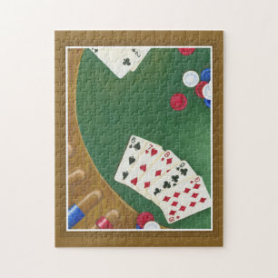 Gewinnender Poker übergibt sechs bis zehn Puzzle