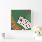 Gewinnender Poker übergibt sechs bis zehn Quadratische Wanduhr (Zuhause)