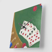 Gewinnender Poker übergibt sechs bis zehn Quadratische Wanduhr (Winkel)