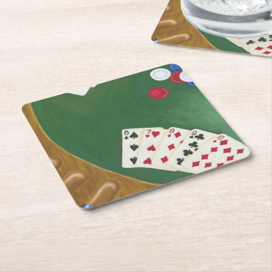 Gewinnender Poker übergibt sechs bis zehn Rechteckiger Pappuntersetzer (angewinkelt)