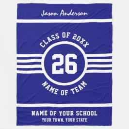 Gewinnender Spiel-Athleten-blaue und weiße Fleecedecke