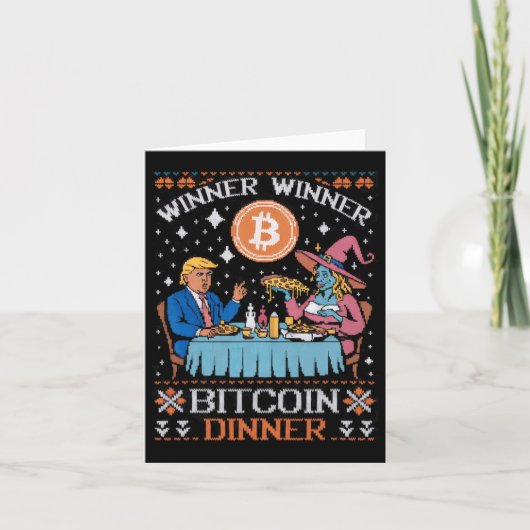 Gewinner Bitcoin Dinner Ugly Trump Xmas Sweat Karte (Vorderseite)