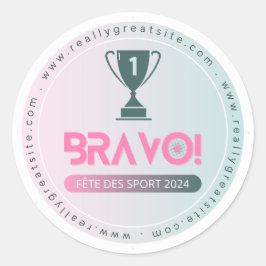 Gewinner-Champion-Label für den Sporttag Runder Aufkleber