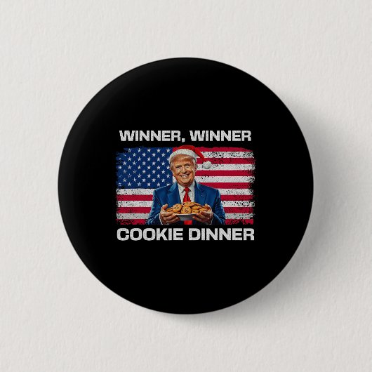 Gewinner Cookie Dinner Funny Trump 2024 47. Button (Vorderseite)