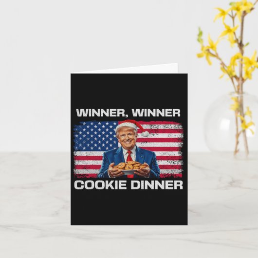 Gewinner Cookie Dinner Funny Trump 2024 47. Karte (Gelbe Blume)