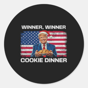 Gewinner Cookie Dinner Funny Trump 2024 47. Runder Aufkleber