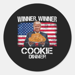 Gewinner Cookie Dinner Funny Trump 2024 47. Runder Aufkleber