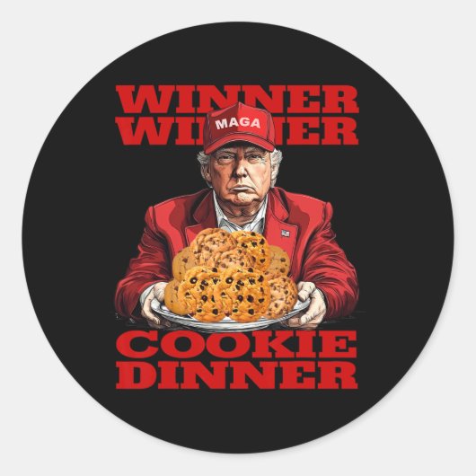 Gewinner Cookie Dinner Funny Trump 2024 47. Runder Aufkleber (Vorderseite)