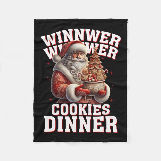 Gewinner Cookies Abendessen Santa Funny Trump Chr Fleecedecke (Vorderseite)