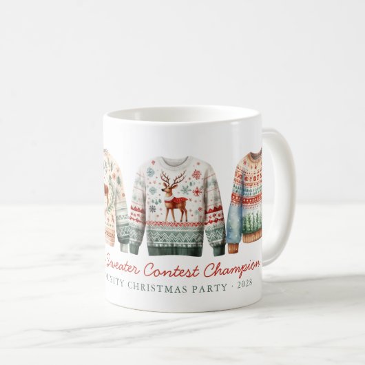 Gewinner des Funny Uggly Christmas Sweater Contest Kaffeetasse (VorderseiteRechts)