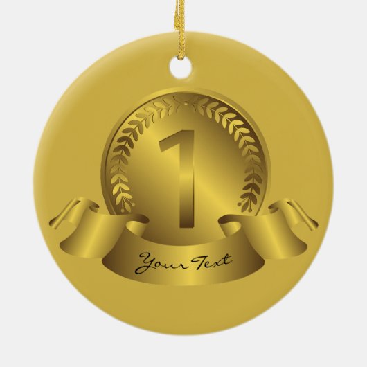 Gewinner des Gold Medal & Custom Text Award Keramik Ornament (Hinten)