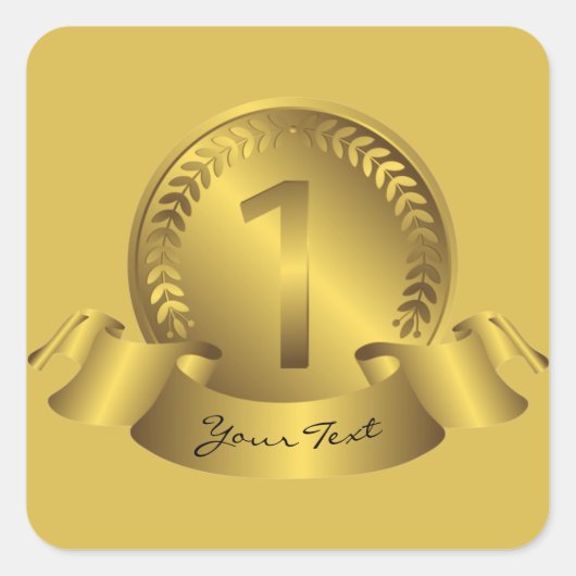 Gewinner des Gold Medal & Custom Text Award Quadratischer Aufkleber (Vorderseite)