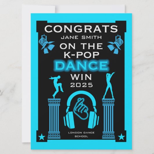 Gewinner des K-Pop Tanzwettbewerbs Glückwunsch (Vorderseite)