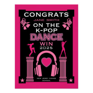 Gewinner des K-Pop Tanzwettbewerbs Glückwunsch Poster