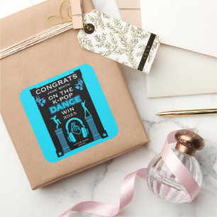 Gewinner des K-Pop Tanzwettbewerbs Glückwunsch Quadratischer Aufkleber