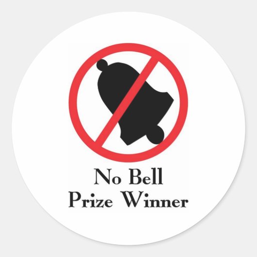 Gewinner des "No Bell Prize" Runder Aufkleber (Vorderseite)