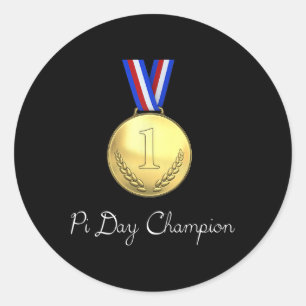 Gewinner des Pi Day Contests - Pi Champion - Gesch Runder Aufkleber